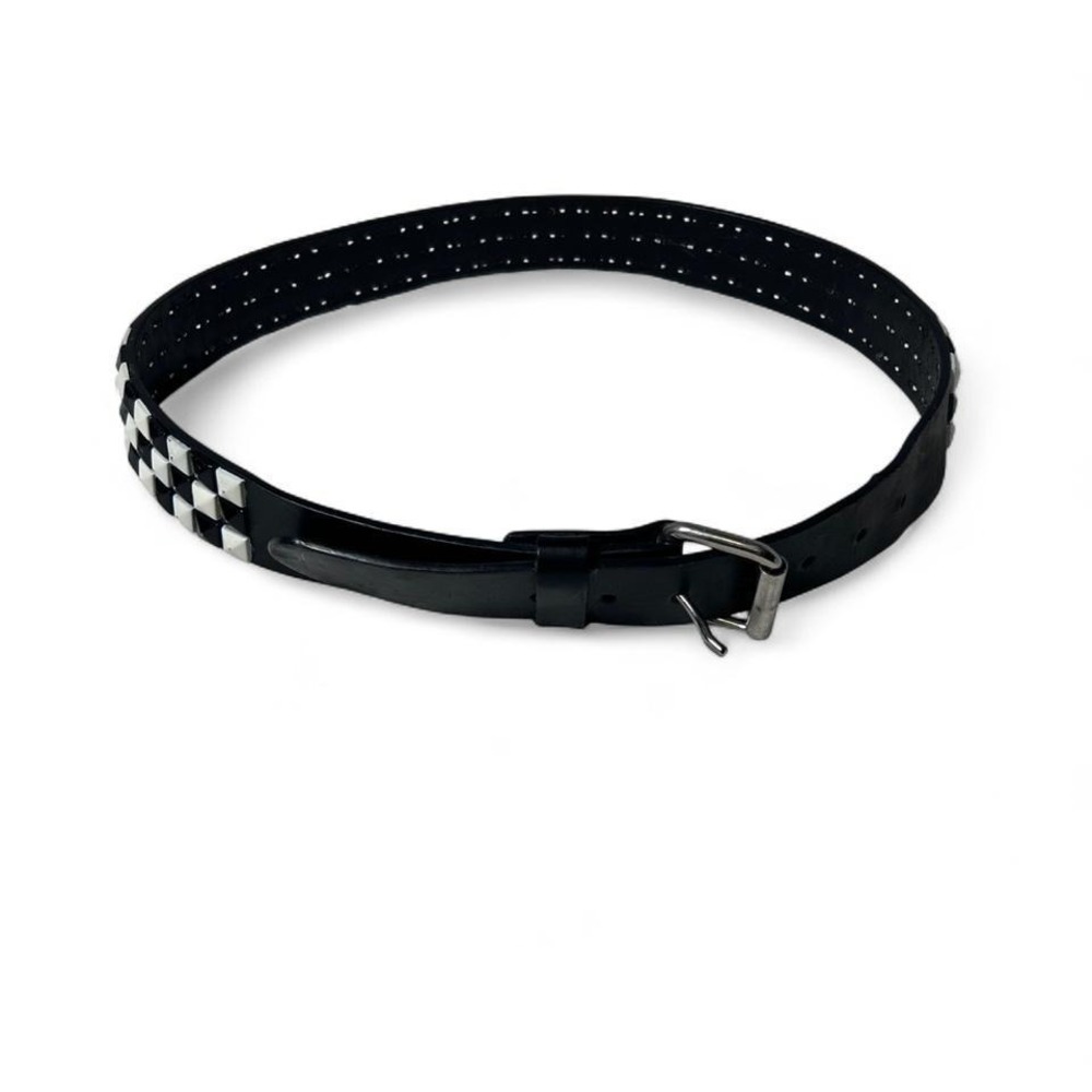 black & white checkered studded belt #punk #grunge #festival